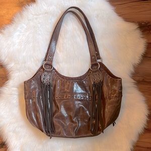 The Sak Leather Fringe Boho Shoulder Bag